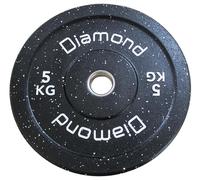 Diamond [Disco Bumper Training Crumb Rubber 50 Mm Riciclato] Bumper Plate Piastra In Gomma Riciclata - 5/10/15/20/25 Kg Dischi Per Bilanciere Olimpico Home Gym Palestra (5 kg)