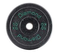 Diamond [Disco Bumper Training Crumb Rubber 50 Mm Riciclato] Bumper Plate Piastra In Gomma Riciclata - 5/10/15/20/25 Kg Dischi Per Bilanciere Olimpico Home Gym Palestra (10 kg)
