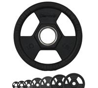 Diamond【Disco Olimpico Gommato Tri-Grip Pro Da1,25 a 25Kg】Pesi Ghisa Rivestiti Gomma per Bilancieri Professionali Foro 50mm, Impugnature Ergonomiche Multipresa Bodybuilding Palestra Home Gym (5 Kg)