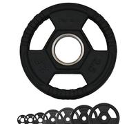 Diamond【Disco Olimpico Gommato Tri-Grip Pro Da1,25 a 25Kg】Pesi Ghisa Rivestiti Gomma per Bilancieri Professionali Foro 50mm, Impugnature Ergonomiche Multipresa Bodybuilding Palestra Home Gym (2.50 Kg)