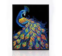 DIAMOND DOTZ 2594357 - Kit per pittura con diamanti 5D, con pavone neon e velluto, per adulti e bambini dai 12 anni in su, intermediate