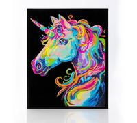 DIAMOND DOTZ 2594358 - Kit per pittura con diamanti 5D e unicorno, con colori al neon e velluto, fai da te per adulti e bambini dai 12 anni in su, intermediate