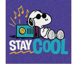 DIAMOND DOTZ BOX 2594656 - Set di pittura con diamanti 5D originale Snoopy Stay cool, kit per diamond painting fai da te, con scatola e strass glitterati, per bambini dai 14 anni in su