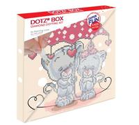 DIAMOND DOTZ- Gatti Scatola It's Raining Love, Quadro con Diamanti su Telaio, Circa 28 x 28 x 2,5 cm, da appoggiare o Appendere, Ideale Anche per Bambini, Colore Nero, 28 x 28 cm, DBX.005