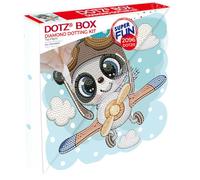 DIAMOND DOTZ DBX.037 - Set originale per pittura con diamanti 5D DOTZ BOX Top Flight, set creativo con 2.096 pietre a mosaico diamantate, set da pittura circa 22 x 22 cm, set completo fai da te per