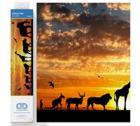 DIAMOND DOTZ African Sky Diamond Painting Fai da Te, Circa 22,5 x 72 cm, Pittura con Diamanti, Nuova e Creativa, Marrone