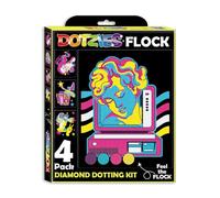 DIAMOND DOTZ DOTZIES 2594447 - Set di 4 quadri colorati con diamanti 5D per bambini dai 6 anni in su, principianti