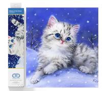 DIAMOND DOTZ Gattino nella Neve Pittura, Kit per Principianti, Plastica Cera Tela Resina, 35.5 x 27.9cm