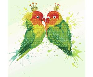 Diamond Dotz Kit Di Pittura Con Diamanti - Love Birds Pappagalli 32cm x 32cm