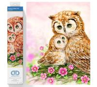 Diamond Dotz Kit di pittura: Madre & Baby Owl, assortito, 42 x 42 cm