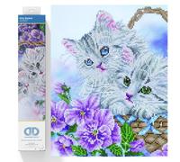 DIAMOND DOTZ Kit intermedio DD10, tela, cestino per gattini, 52 x 42 cm