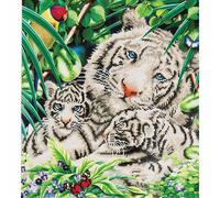 Diamond Dotz Kit Per Pittura Di Diamanti Tigre Bianca E Cuccioli - Intermedio
