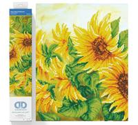 DIAMOND DOTZ Kit Pittura Intermedio, DD10, Tessuto, Hazy Daze Girasoli, 41 x 57 cm