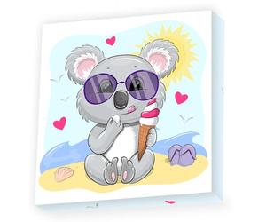 DIAMOND DOTZ Original 5D Dotz Box Koala Cream Creative 1.739 Diamond Mosaic Tiles, Quadro di circa 22 x 22 cm, set completo fai da te per bambini dagli 8 anni in su, grigio/giallo, cartone plastica,