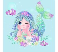DIAMOND DOTZ Original 5D Dotz Box Mermaid Sea Starlett Creative 1492 Diamond Mosaic Stones Painting ca. 22 x 22 cm, set completo fai da te per bambini dagli 8 anni, blu, cartone plastica, taglia unica