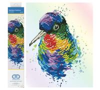 DIAMOND DOTZ Pittura, Kit Intermedio DD5, Piume Arcobaleno, 22cm x 27cm