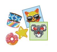 DIAMOND DOTZ Pracht Creatives Hobby Diamond Dotzies Art Kit creativo con diamanti per bambini a partire dagli 8 anni, per creare 2 bracciali, 2 immagini e 2 adesivi.