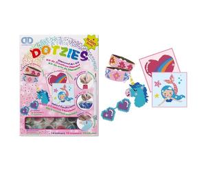 DIAMOND DOTZ Pracht Creatives Hobby Dotzies Art Kit creativo con diamanti per bambini a partire dagli 8 anni, creare 2 bracciali, immagini e adesivi.