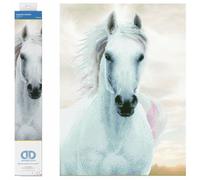 DIAMOND DOTZ Stallone, Quadro Scintillanti da Personalizzare, Circa 48 x 65 cm, Pittura con Diamanti, Nuova e Creativa, Plastica Poliestere, Cavallo Bianco, 65 x 48 cm