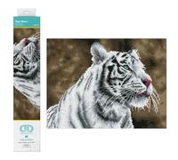 DIAMOND DOTZ Tiger Blanc - Kit per Diamond Painting per Adulti, con Strass, Rilassante, Creativo, con Gemme Dotz, 31 x 40,9 cm