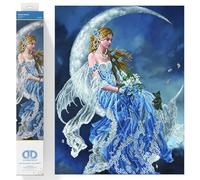 DIAMOND DOTZ Wind Moon Kit di Pittura: Luna del Vento, Tessuto, Assortiti, 52x68cm