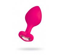 DIAMOND HEART Jewel Plug Anale in Silicone Rosa con Gioiello a Forma di Cuore