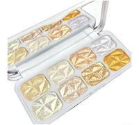 Diamond Highlighter per palette 8 colori per shimmer kit trucco viso con specchio per contouring e bronzer Glow High Pigmented Powder Compact Travel Friendly Dimensioni 14,5 cm