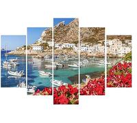 Diamond Home - Set di 5 Stampe su Tela con Telaio d'Abete, Quadro Moderno Canvas Grandi Dimensioni - Made in Italy, Set da 5 Immagini Fotografie su Tela, 5 pezzi su Tela per 150x100x2,5 CM, LEVANZO
