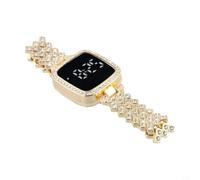 Diamond intarsiato LED striscia di acciaio orologio moda elettronico touch screen unisex orologio da polso per uso quotidiano 14 x 12 cm (argento)