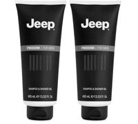 DIAMOND INTERNATIONAL JEEP | Freedom - Shampoo & Gel Doccia per Uomo, con Fragranza Aromatica e Legnosa, Sensazione di Freschezza, Made in Italy, 400 ml (Confezione da 2)