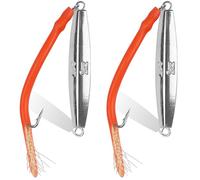 Diamond Jig - Esca da pesca in acqua salata, 2/3 cucchiai da casting con tubo diviso, coda a strisce, in metallo, piatto, per pesca surf, pesca con fondo, rimbalzare, affondare, casting, jigging