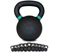 Diamond [Kettlebell Ghisa Pro 4-36 Kg] Peso In Ghisa Nera Opaca, Maniglia Grip 25-38 Mm, Pesi Per Cross Training, Allenamento Funzionale E Forza, Home Gym E Palestra (24 Kg)