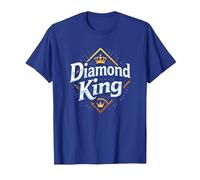 Diamond King Baseball Uomini Campione Sport Royalty Maglietta, Uomo, Blu Reale, 3XL