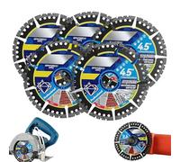 Diamond Multi-Purpose Saw Blades,4.5 Inch Extra Thin Compound Saw Blade,Versatile and Durable Diamondcutting Blade Suitable for Cutting Tiles, Marble, Concrete, Steel & Pvc Pipes (5*pcs)