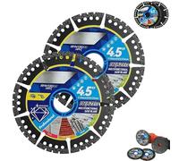 Diamond Multi-Purpose Saw Blades, 4,5 pollici Angle Grinder Discs for Cutting Tile, Marble, Stone, Concrete, Metal & Plastic, Durable Wet Dry Cutting Wheel (2)
