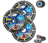 Diamond Multi-Purpose Saw Blades, 4,5 pollici Angle Grinder Discs for Cutting Tile, Marble, Stone, Concrete, Metal & Plastic, Durable Wet Dry Cutting Wheel (3)