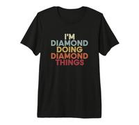 Diamond Name Diamond Personalized Name First Given Maglietta Premium