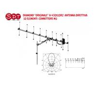 DIAMOND "ORIGINALE" A-430S10R2 ANTENNA DIRETTIVA 10 ELEMENTI CONNETTORE MJ