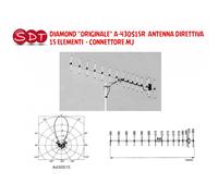 DIAMOND "ORIGINALE" A-430S15R2 ANTENNA DIRETTIVA 15 ELEMENTI CONNETTORE MJ
