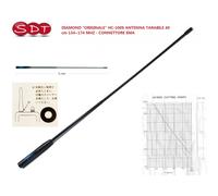 DIAMOND "ORIGINALE" HC-100S ANTENNA VHF TARABILE 40 cm 134~174 MHZ - CONNETTORE