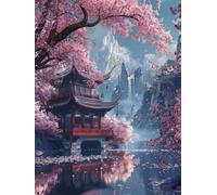 Diamond Painting 30 x 40 cm Diamond Painting Giappone Puzzle Diamond, 5D Diamond Painting Kit Completo DIY Dipingere con i Numeri Adulti Diamantini Crystal Art, Casa Decorazione Murale Paesaggi Pd503