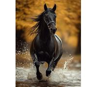 Diamond Painting 5D Cavallo 60x90cm Diamond Painting Kit Completo, Animale Pittura Diamante Adulti, Diamantini Crystal Art Bambini, Ricamo a Punto Croce per Decorazione Murale Casa Soggiorno L-488