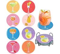 Diamond Painting,8 Sottobicchieri con Supporto,Sottobicchieri per Painting | Set Fai da Te,per Cocktail con Diamante, Regalo di Compleanno per Adulti e Bambini dai 6 ai 12 Anni