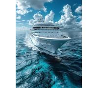 Diamond Painting Adulti Barca, 5D Diamond Painting Kit Completo Oceano, Disegni con Perline da Attaccare, Fai Da Te Diamante Crystal Art Kit Completo, per Decorazione Casa Regalo 90x120cm M-1931