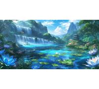 Diamond Painting Adulti blu, Diamond Painting Kit Completo, Cascate Diamantini Crystal Art, 5D Pittura Bambini, DIY Ricamo a Punto Croce Artigianale, Creativi Regali, Decorazione Casa, 35x70cm p-400