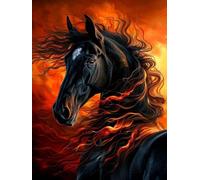Diamond Painting Adulti Cavallo, 5D Diamond Painting Kit Completo Animale, Disegni con Perline da Attaccare, Fai Da Te Diamante Crystal Art Kit Completo, per Decorazione Casa Regalo 100x130cm O-7715