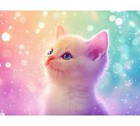 Diamond Painting Adulti, Colore Diamond Painting Kit Completo, 5D Gatto Pittura Diamante, Fai Da Te Diamant Crystal Art Kits, Ricamo a Punto Croce Artigianale, Decorazioni da Parete 80x120 cm W-7654