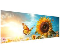 Diamond Painting Adulti Fiore Kit Diamond Painting Grandi Dimensioni 120x40cm 5D Pittura Diamante Farfalla Strass Ricamo Punto Croce Kit Passatempo per Adulti per Regalo Donna Decorazioni Casa X-06