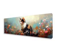 Diamond Painting Adulti Gatto Diamond Painting Kit Completo Fiore Pittura Diamante, DIY 5D Full Drill Crystal Art Ricamo a Punto Croce Quadri con Perline per Decorazioni Casa Regalo 40x120 cm W0-190