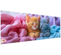 Diamond Painting Adulti Gatto Kit Diamond Painting Grandi Dimensioni 120x40cm Fai Da Te Pittura Diamante Carino Strass Ricamo Punto Croce Kit Passatempo per Adulti Regalo Donna Decorazioni Casa W-31